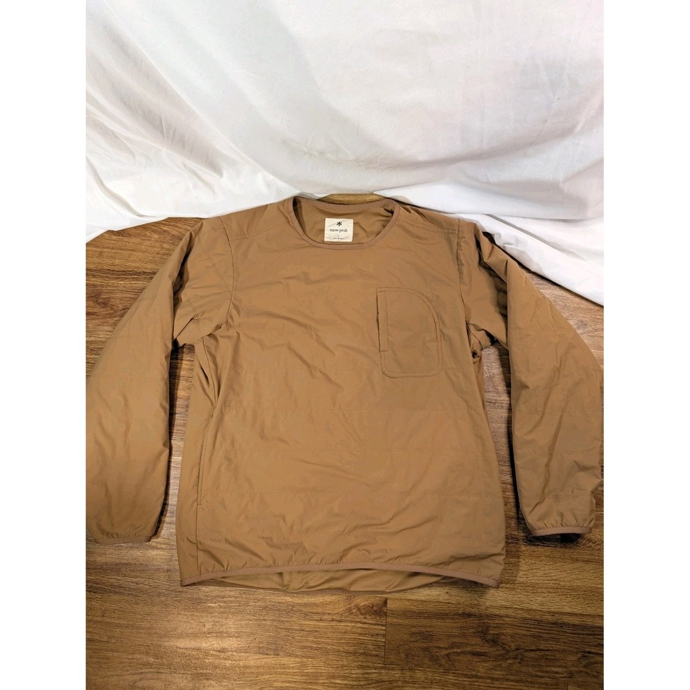 Snow Peak Flexible Insulated Pullover Mens L Dark Beige Lightweight Waterproof